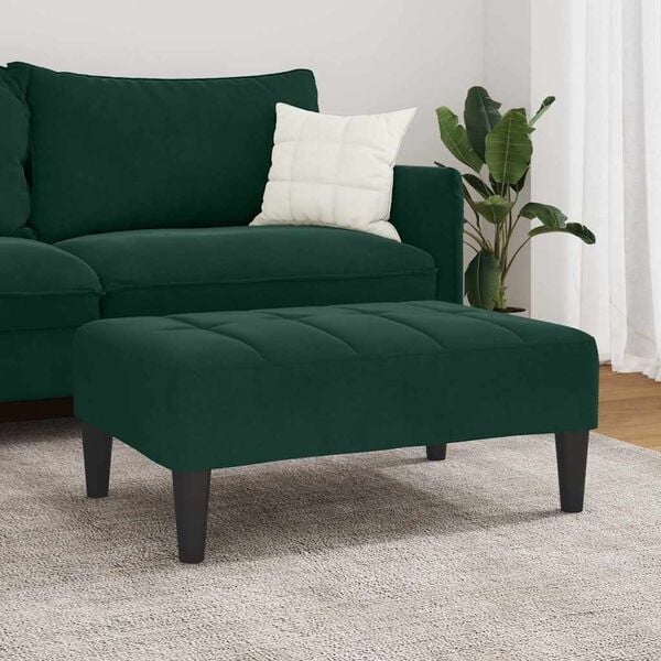 vidaXL Footstool Dark Green 77x55x31 cm Velvet