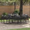 vidaXL Garden Dining Set 9 pcs Black Steel