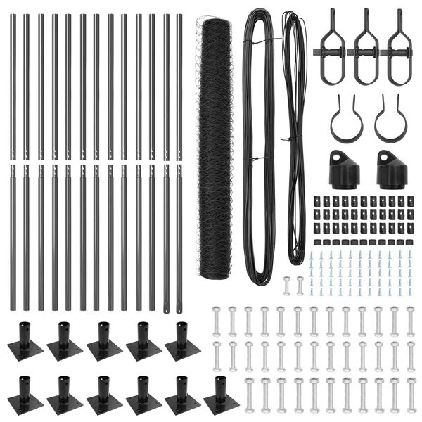 vidaXL Fence Post Grey 25 x 1.2 m (36 mm mesh) Steel