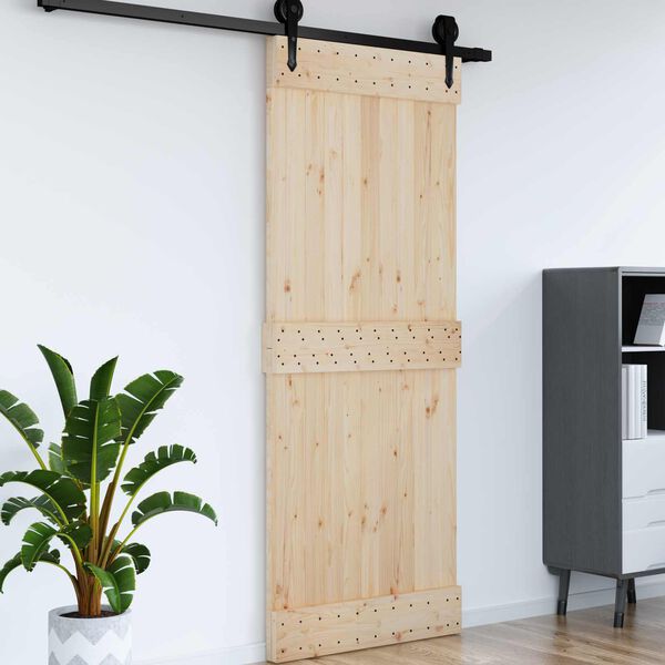 vidaXL Door NARVIK Natural 90 x 210 cm Solid Pine Wood