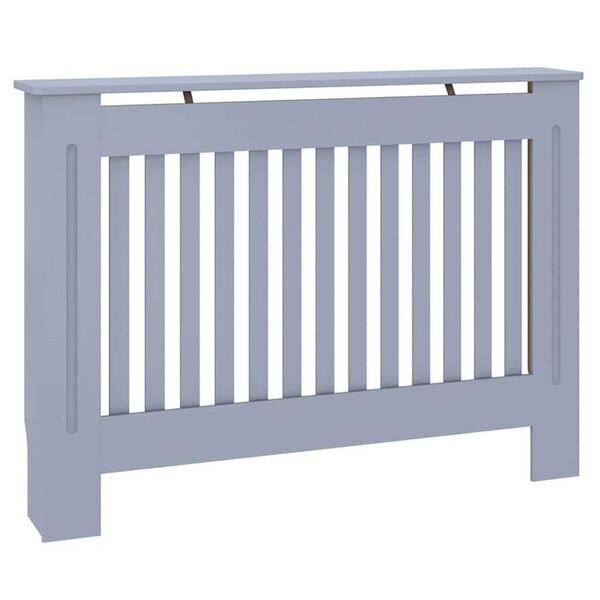 vidaXL Radiator Cover 2 pcs Grey 112 x 19 x 81.5cm Engineered Wood