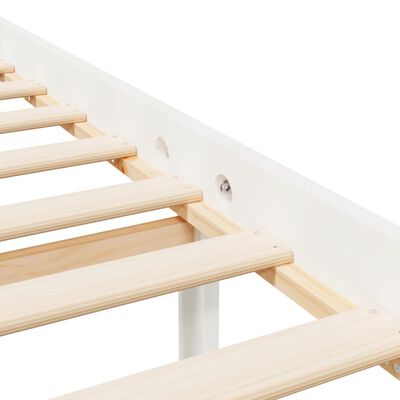vidaXL Bed Frame White 150x200 cm King Size Solid Wood Pine