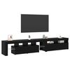 vidaXL TV Cabinet 2 pcs Black Oak 290 x 37 x 40 cm Engineered Wood