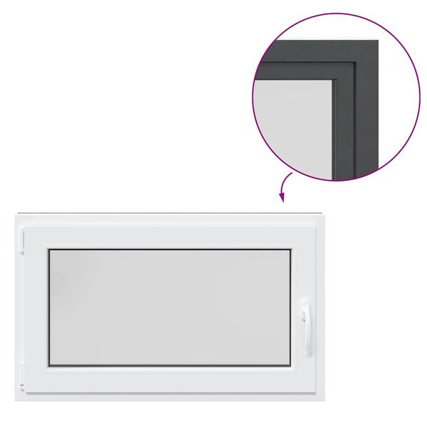 vidaXL Basement Window "RISOR" 100x70 cm Tilt&Turn DIN Left Anthracite