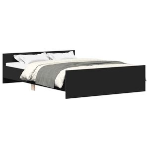 vidaXL Bed Frame without Mattress Black 140x190 cm