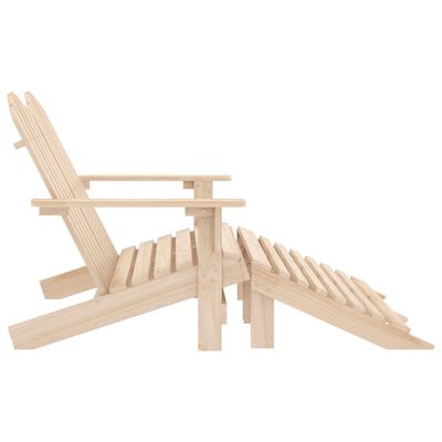 vidaXL 2-Seater Garden Adirondack Chair & Ottoman Fir Wood