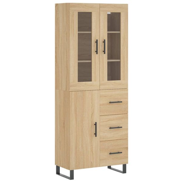vidaXL Highboard Sonoma Oak 69.5x34x180 cm Engineered Wood