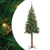 vidaXL Slim Christmas Tree Green 150 cm PVC and Solid Pine wood