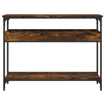 vidaXL Console Table with Shelf Smoked Oak 100x29x75cm Engineered Wood