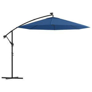 vidaXL Cantilever Garden Parasol with LED Lights&Pole 300 cm Azure