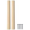 vidaXL Straight Handle 2 pcs Natural Wood Color 130 x 25 x 30 mm