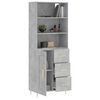 vidaXL Highboard Concrete Grey 69.5x34x180 cm Engineered Wood