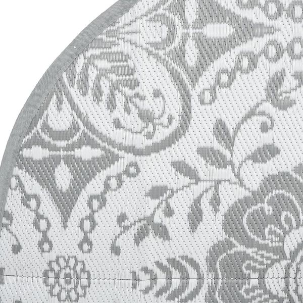 vidaXL Outdoor Carpet ARAKIL Light Grey Ø120 cm PP