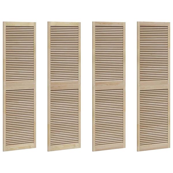 vidaXL Cabinet Door 4 pcs Natural 201 x 59.5 x 2.1 cm Solid pine wood