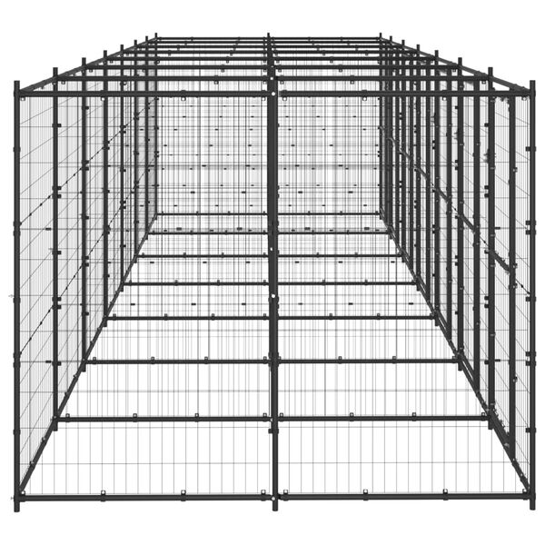 vidaXL Outdoor Dog Kennel Steel 16.94 m²