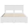 vidaXL Bed Frame with Headboard White 140 x 190 cm Engineered Wood