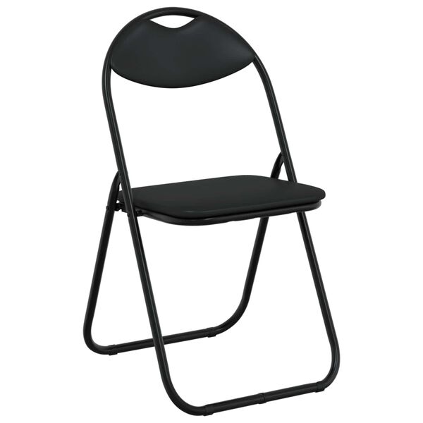 vidaXL Folding Chair 2 pcs Black 48 x 43.5 x 81 cm Faux Leather