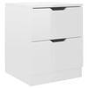 vidaXL Bedside Cabinets 2 pcs High Gloss White 40x40x50 cm Engineered Wood
