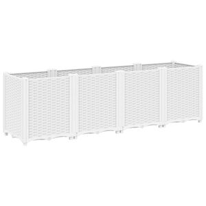 vidaXL Garden Planter White 160x40x53 cm PP