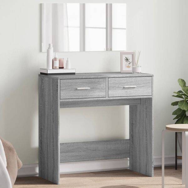vidaXL Dressing Table with Mirror Grey Sonoma 80x39x80 cm
