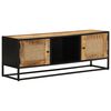 vidaXL TV Cabinet 110x30x40 cm Solid Rough Wood Mango&Iron