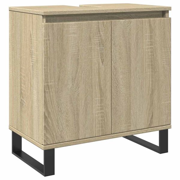 vidaXL Bathroom Cabinet Sonoma Oak 58x33x60 cm Engineered Wood