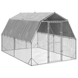 vidaXL Chicken Run with Roof 2,5x4x2,25 m Galvanised Steel