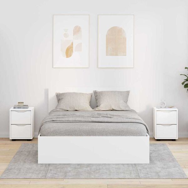 vidaXL Bedside Tables 2 pcs White 30.5 x 30 x 43 cm Engineered Wood