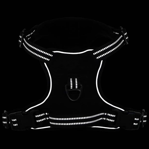 vidaXL Dog Harness with Reflective Stripes Adjustable Black L