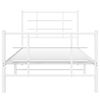 vidaXL Metal Bed Frame without Mattress with Footboard White 90x190cm