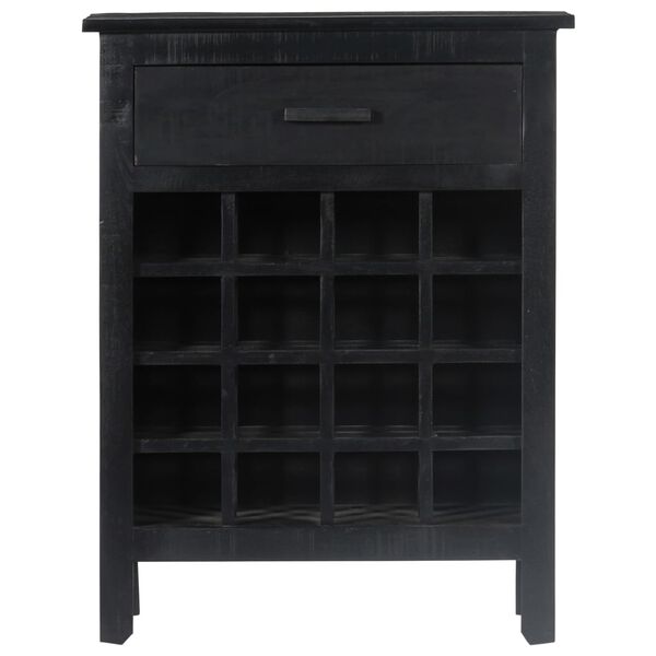 vidaXL Wine Rack Black 56x35x75 cm Solid Mango Wood