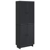 vidaXL Cabinet Set 2 pcs Black Engineered Wood