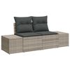 vidaXL Garden Sofa Grey 123 x 62 x 69cm Poly Rattan