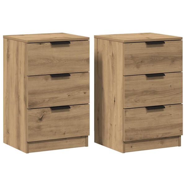 vidaXL Bedside Cabinets 2 pcs Artisan Oak 40x36x65 cm Engineered Wood