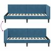 vidaXL Corner Bed Frame with Headboard Blue 80 cm x 200 cm Velvet