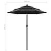 vidaXL 3-Tier Garden Parasol with Aluminium Pole Black 2 m