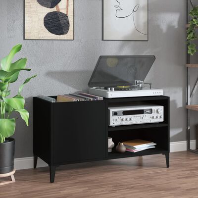 vidaXL Record Cabinet Black 84.5x38x48 cm Engineered Wood