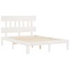 vidaXL Bed Frame without Mattress White Small Double Solid Wood Pine