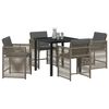 vidaXL Garden Dining Set 5 pcs Grey Poly Rattan
