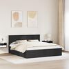 vidaXL Bed Frame with Headboard Black 200 x 200 cm Engineered Wood