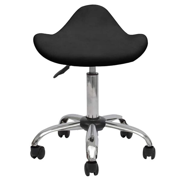 vidaXL Salon Spa Stool with Cushion Black 50 x 50 x (58.5-74.5) cm