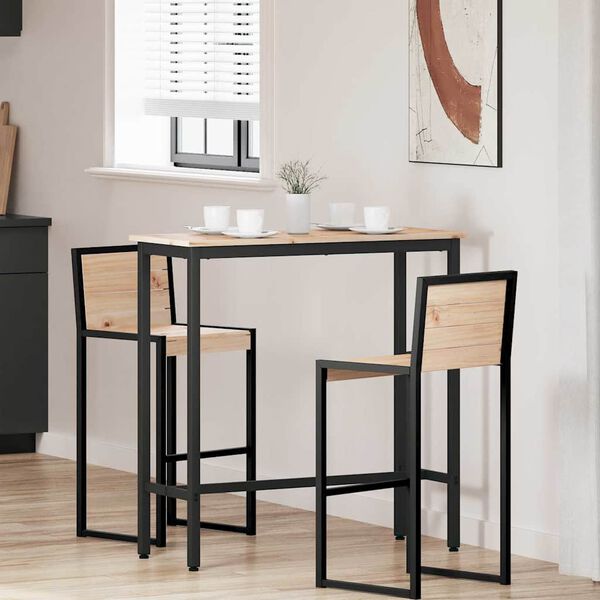 vidaXL Table Natural 100 x 40 x 101 cm Engineered Wood and Steel