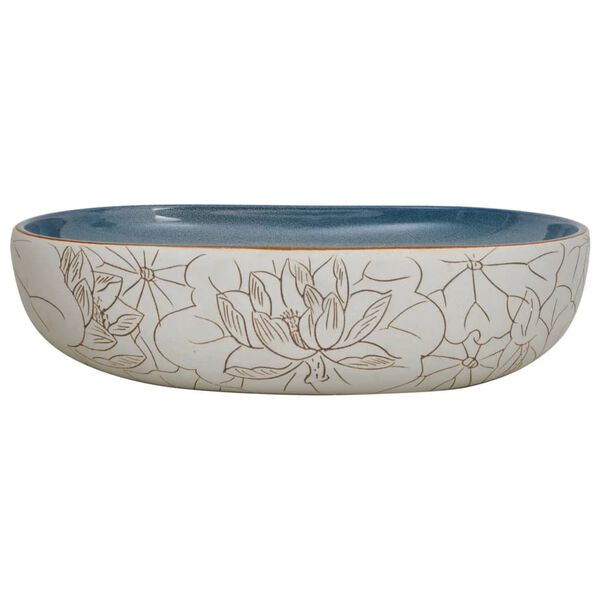 vidaXL Countertop Basin Sand and Blue Oval 59x40x14 cm Ceramic