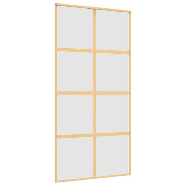 vidaXL Sliding Door Gold 102.5x205 cm Frosted ESG Glass and Aluminium