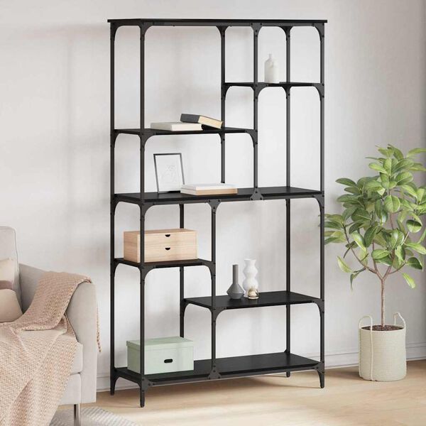 vidaXL Bookshelf Black Oak 99 x 35.5 x 176 cm Engineered Wood