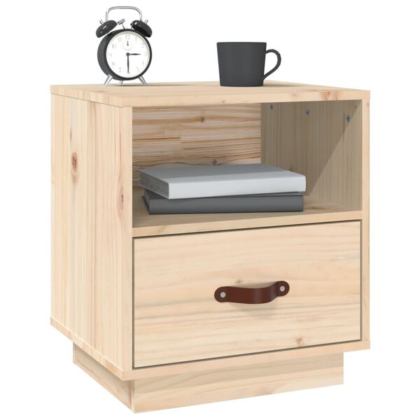 vidaXL Bedside Cabinet 40x34x45 cm Solid Wood Pine