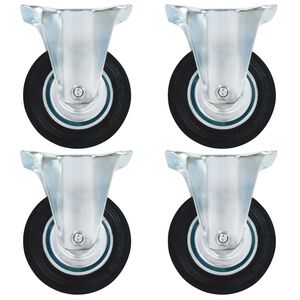 vidaXL Fixed Casters 4 pcs 100 mm