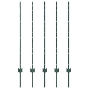vidaXL Fence Post 5 pcs Green 120 cm Steel