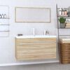 vidaXL 3 Piece Bathroom Furniture Set Sonoma Oak
