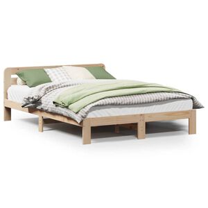 vidaXL Bed Frame without Mattress 150x200 cm King Size Solid Wood Pine